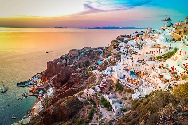 istock Oia village at night, Santorini 2231951245