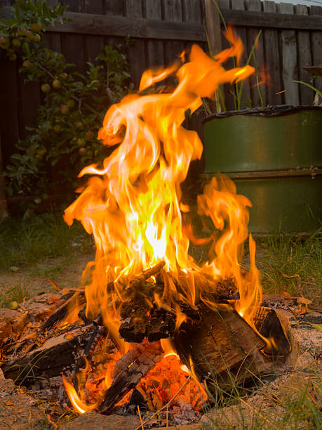 istock fire in the fireplace in the garden 2231951250