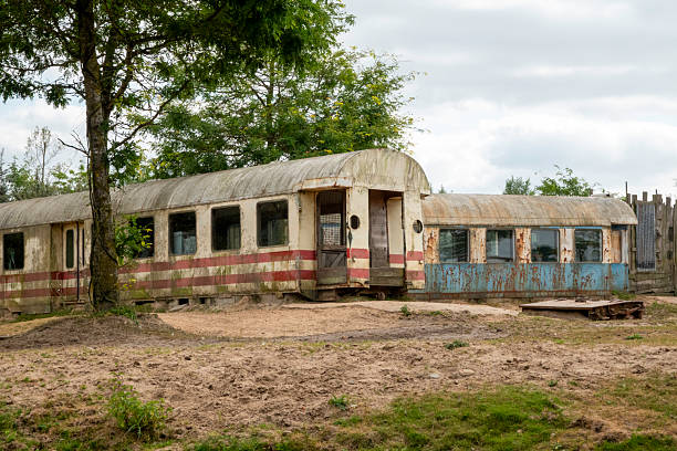 istock Rustic Train Cars in a Nature urban Setting with Trees Around 2231951649