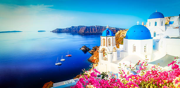 istock white belfries Santorini island, Greece 2231951860