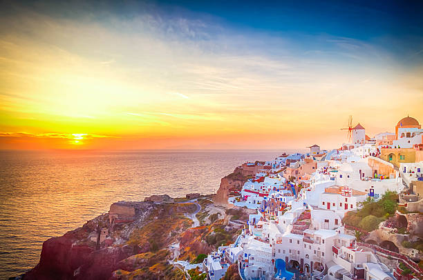 istock windmill of Oia at sunset, Santorini 2231953571