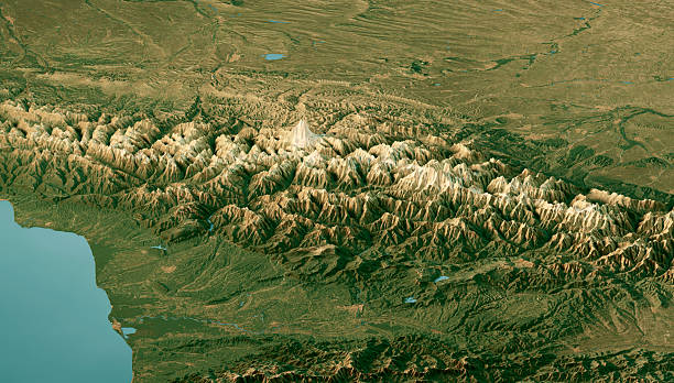 istock Mount Elbrus Caucasus Satellite Landscape View 3D Render Color 2231962528