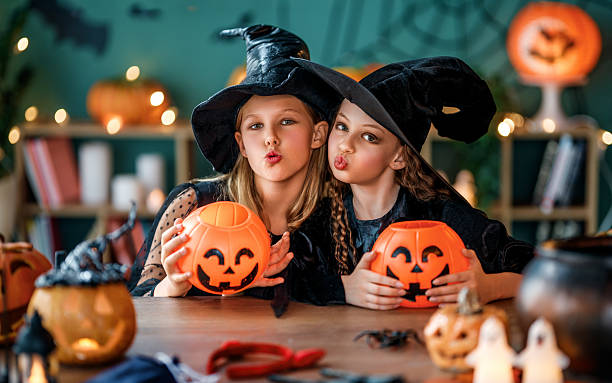 istock Two girls are celebrating Halloween 2231962740