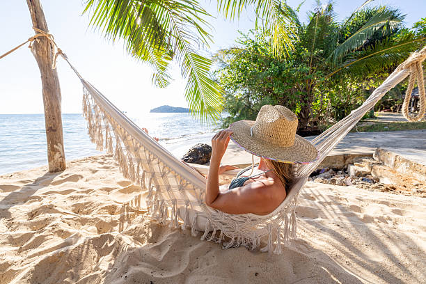 istock Woman Relaxing in Hammock on Tropical Beach 2231965939