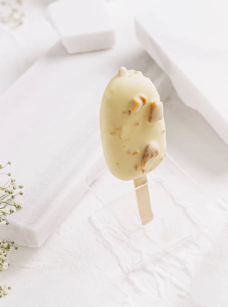 Delicious ice cream treat with nuts presented in a minimalistic setting