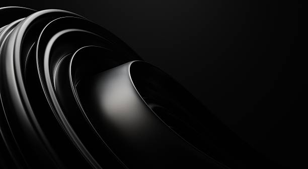 istock Black Glossy 3D Curves Abstract Background 2231968961