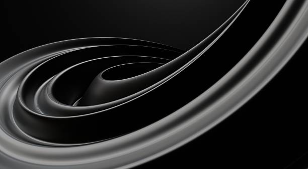 istock Beautiful Abstract Black 3D Swirl Background 2231968962