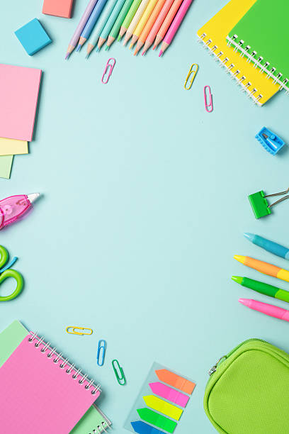 istock School stationery, school supplies on colored background. 2231971520