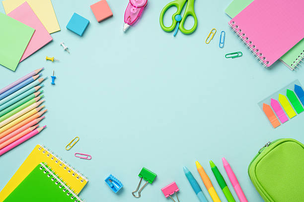 istock School stationery, school supplies on colored background. 2231971522
