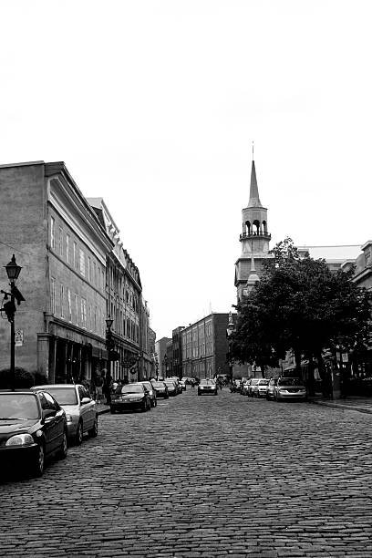 istock Historic Cobblestone Street in Black and White- 2231981686