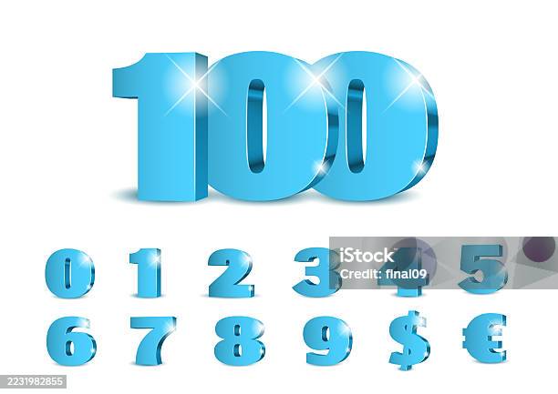 Blue Vector Numbers 3d Light Blue Numbers Stock Illustration - Download Image Now ...