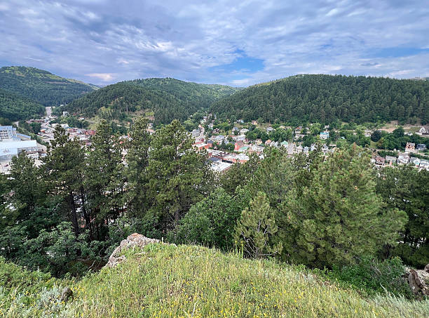 A view of Deadwood, South Dakota from above.