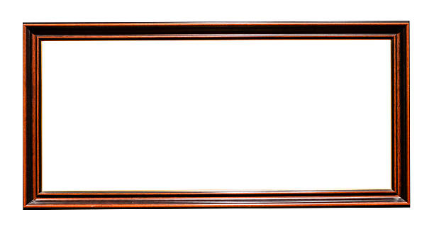 istock panoramic dark brown wooden picture frame cut out 2231987041