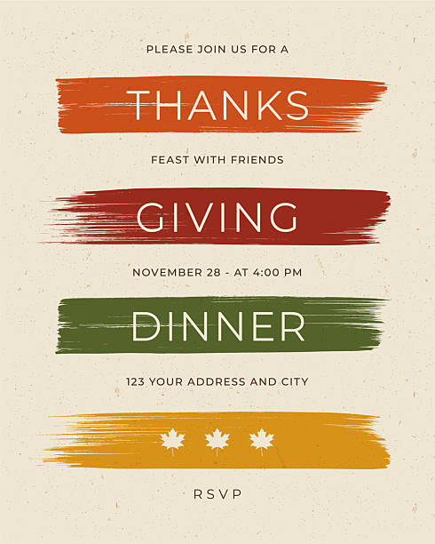 Thanksgiving Dinner Invitation Template. Stock illustration