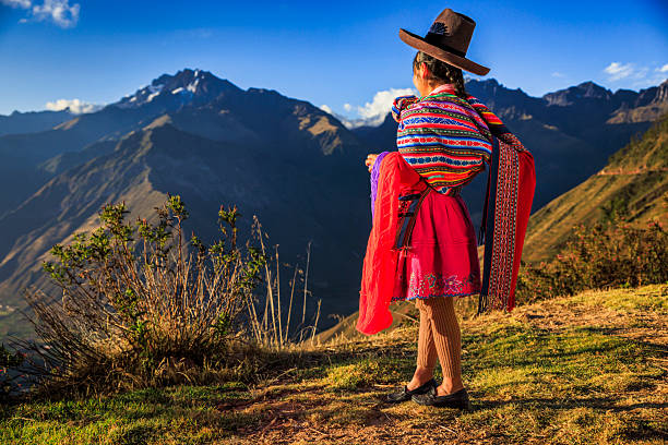istock Peruvian woman spinning wool by hand in Sacred Valley, Peru 2231991665