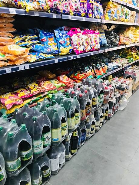 istock Grocery aisle filled with various packaged goods and beverages 2231992925