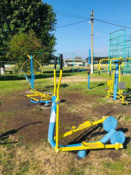 istock Exercise equipment for individuals with special needs in public park 2231992950