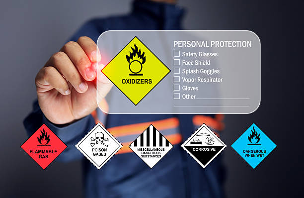 istock dangerous goods with safety staff 2231999517