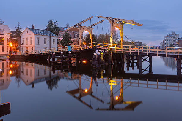 istock Drawbridge over canal in Leiden Netherlands at dawn 2232000866
