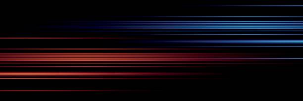 istock Speed lines light effect, glowing magic rays, abstract neon lines. Police or car lights in motion concept. Vector illustration. 2232002547