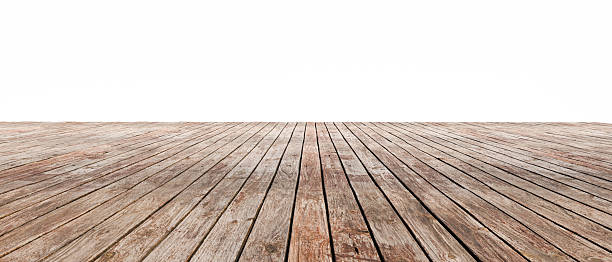 Old weathered wooden plank floor.
