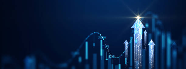футуристическая концепция цифрового роста. - рост stock illustrations