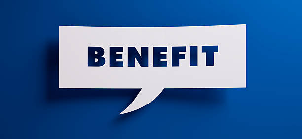 istock White speech bubble with the word benefit 2232019215