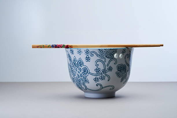 floral printed bowl with chopsticks