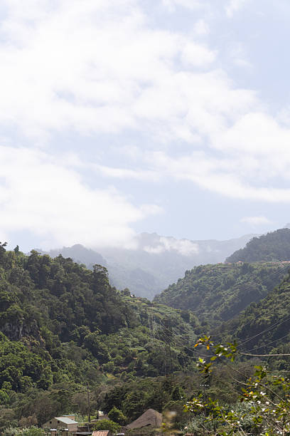 istock Lush mountain landscape with village, Madeira 2232020534
