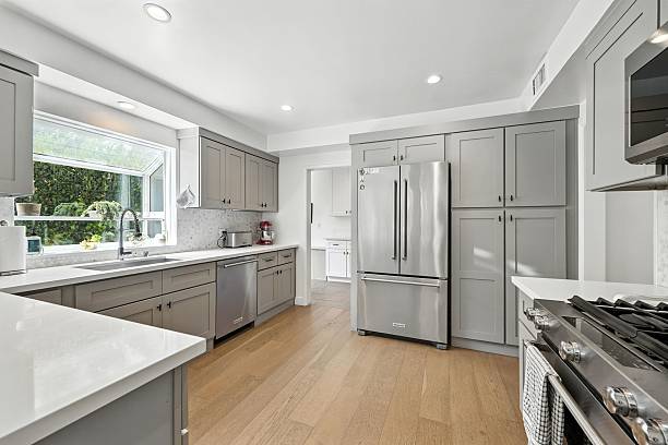 istock Interior design of a modern kitchen in gray hues 2232021620