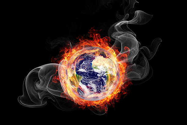 istock Earth burning in flames concept of global warming and catastrophe. This image elements furnished by NASA 2232028770