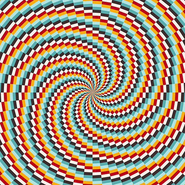 Groovy colorful retro swirl burst, summer and carnival background
