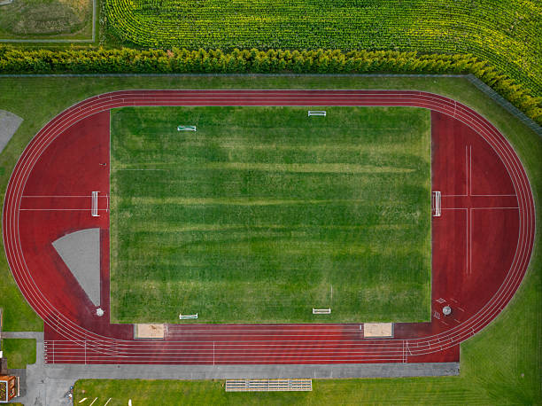 istock Aerial top-down view of empty Stadium 2232036826