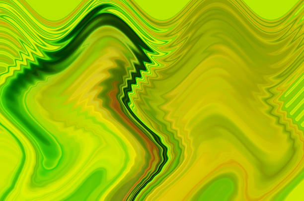 Abstract background with wavy green and yellow lines
