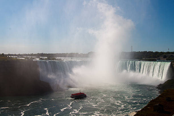 The Impressive American Falls at Buffalo, Niagara river, Niagara Falls, Ontario, Canada