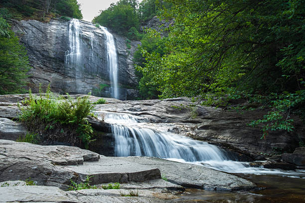 istock A Tranquil Waterfall Cascading Gracefully Over Beautiful Rocks Within a Lush Green Forest 2232059314