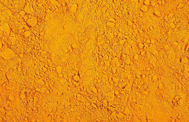 istock Curcuma spice powder as background, top view. Turmeric fragrant. 2232062096