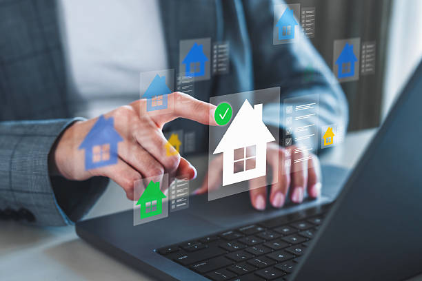 istock Real estate digital search interface on laptop 2232063815