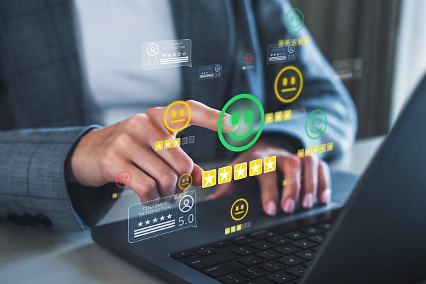 istock Businesswoman Giving Five Star Customer Feedback Online 2232063818