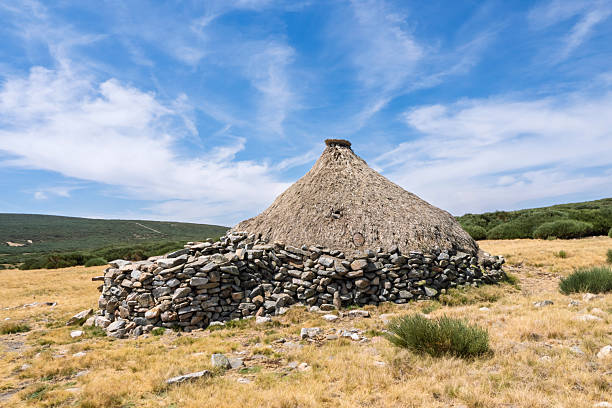 Ulog-communal masonry and thatch sleeping hut for young girls in a traditional ili-tribal village of the Bontoc people of the Igorots. Mountain province-Cordillera region-Luzon island-Philippines.