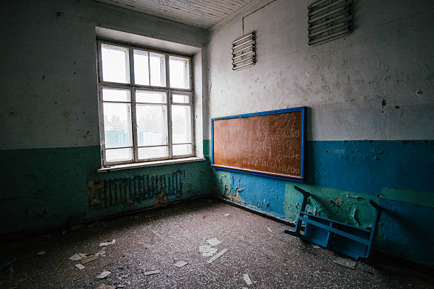 istock Ruined classroom in abandoned school 2232071924