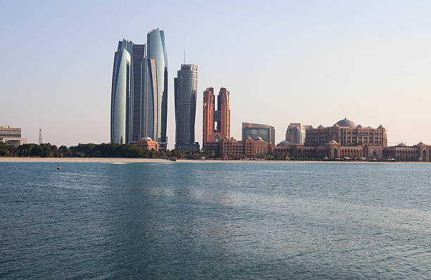 istock Modern Abu Dhabi skyline with high-rise towers 2232072090