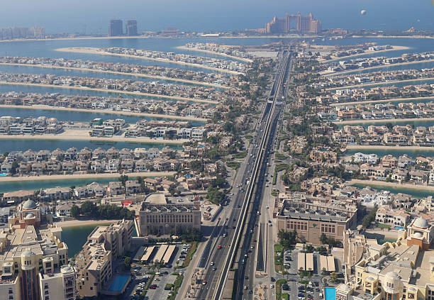istock Palm Jumeirah island views with luxury hotel 2232072118