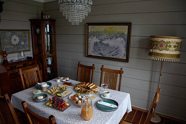 istock Elegant Breakfast Table Setup in a Cozy Dining Room with Vintage Decor 2232075662