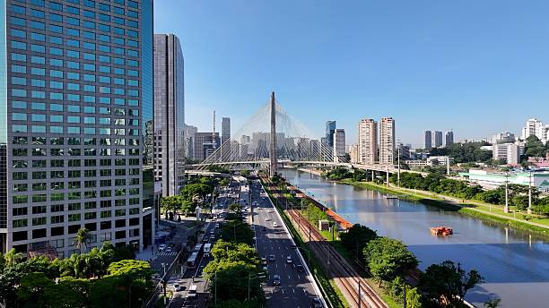 istock Famous Cable Stayed Bridge At Downtown Sao Paulo Brazil. 2232084519