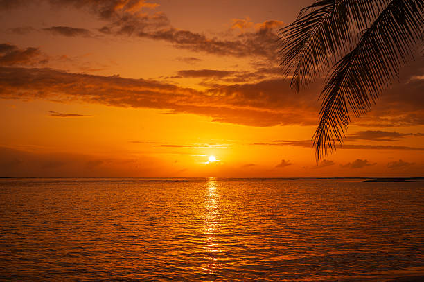 istock Sunset over the tropical ocean with dramatic sky and clouds 2232113028