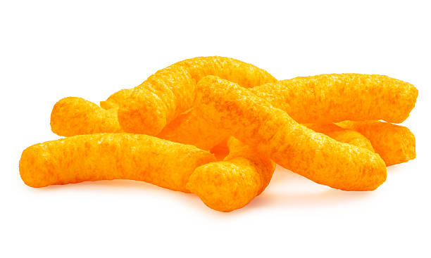 istock Corn snacks cheesy on white background, Puff corn or Corn puffs cheese flavor isolate on white with clipping path. 2232127093