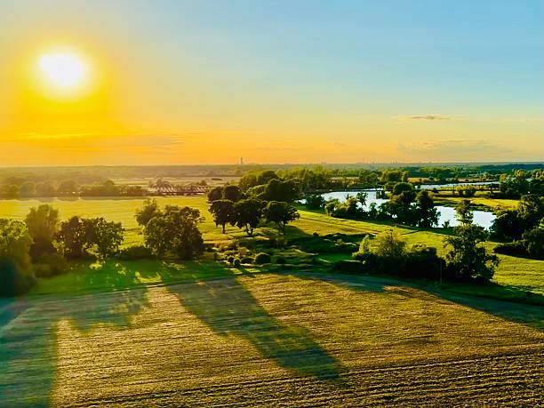 A beautiful view of the Oder Bend in a small village near Wrocław