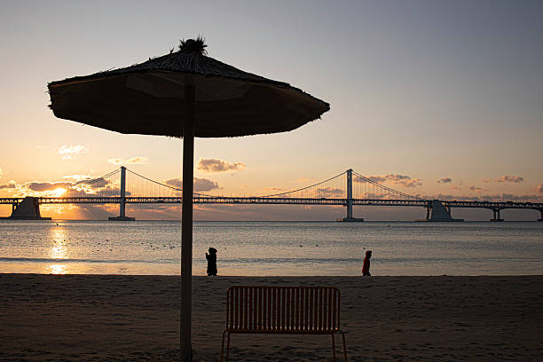 Gwangan bridge during sunset in Busan, South Korea