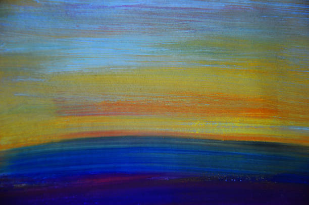 Abstract striped watercolor background. Bright multicolored horizontal lines, gradient.